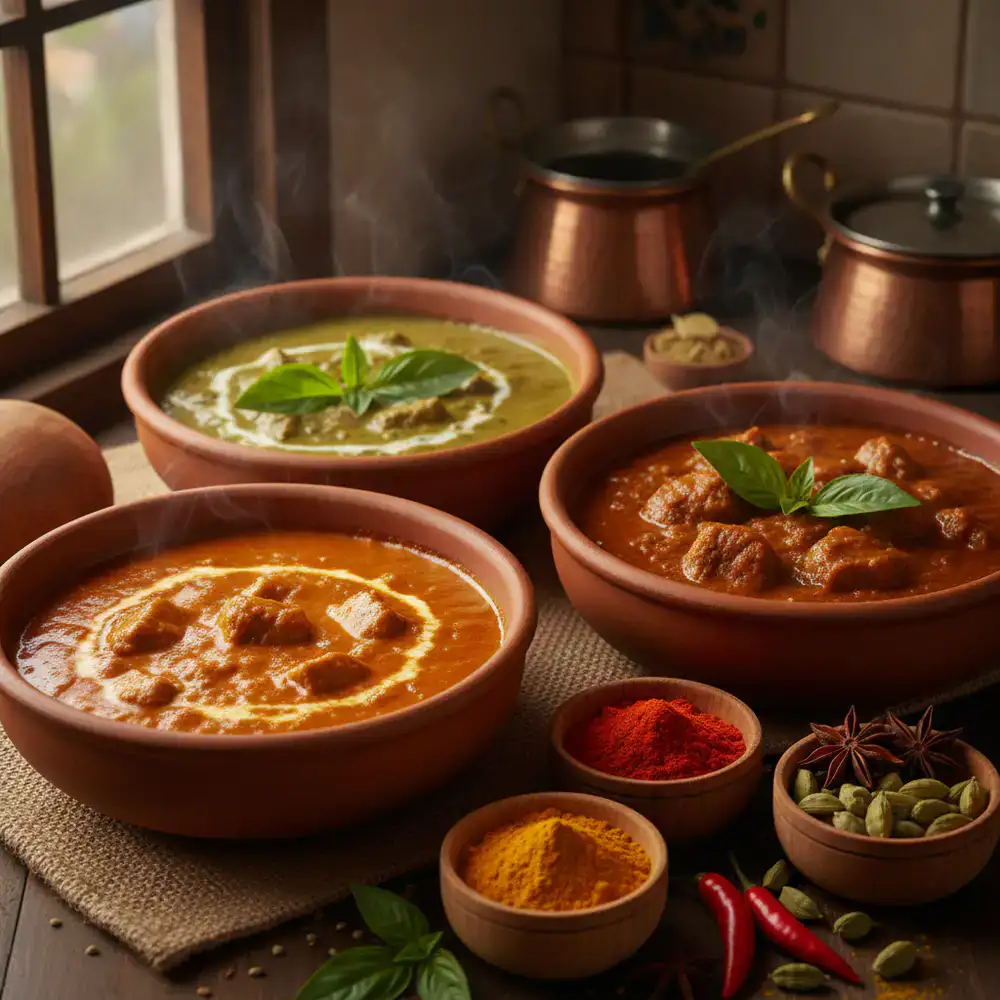 Vibrant spices and simmering authentic curries