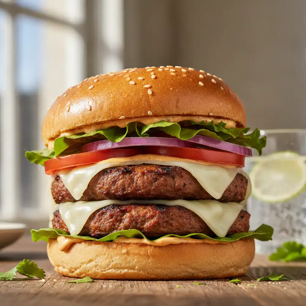 Double patty veggie burger