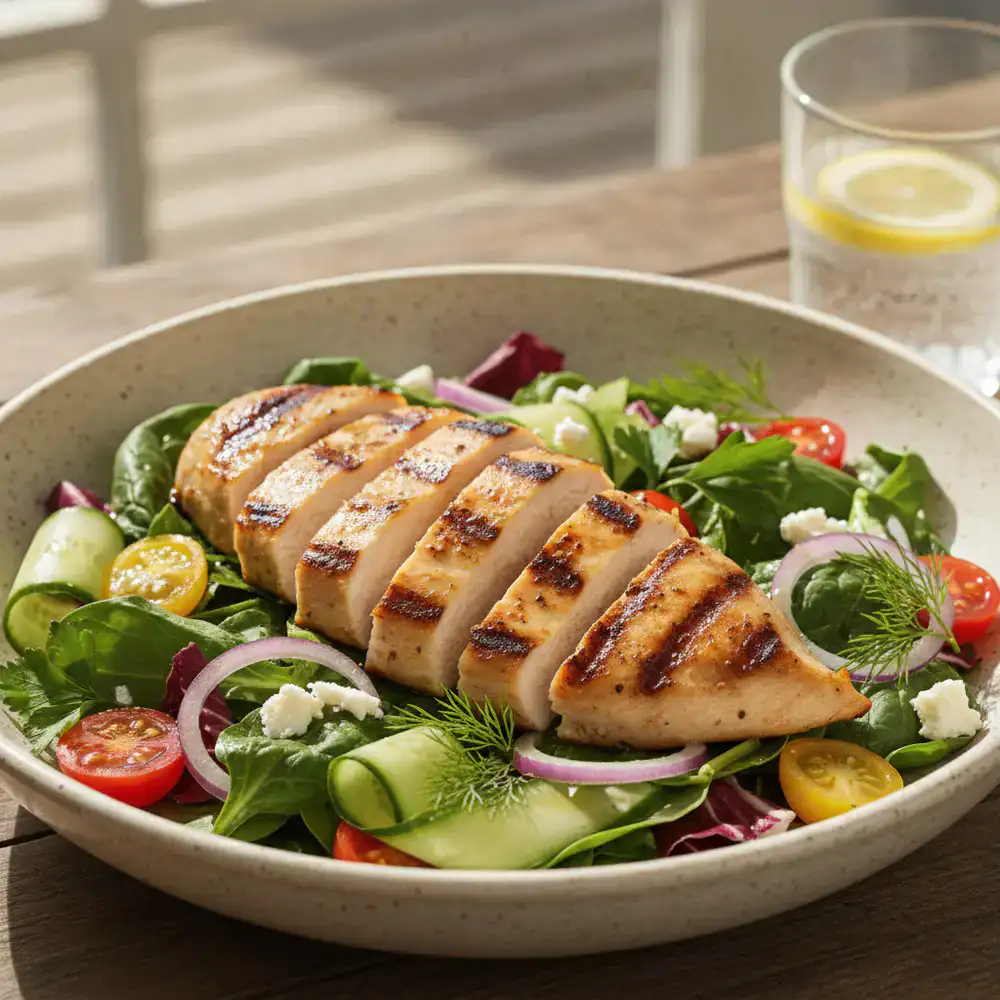 Grilled chicken salad bowl